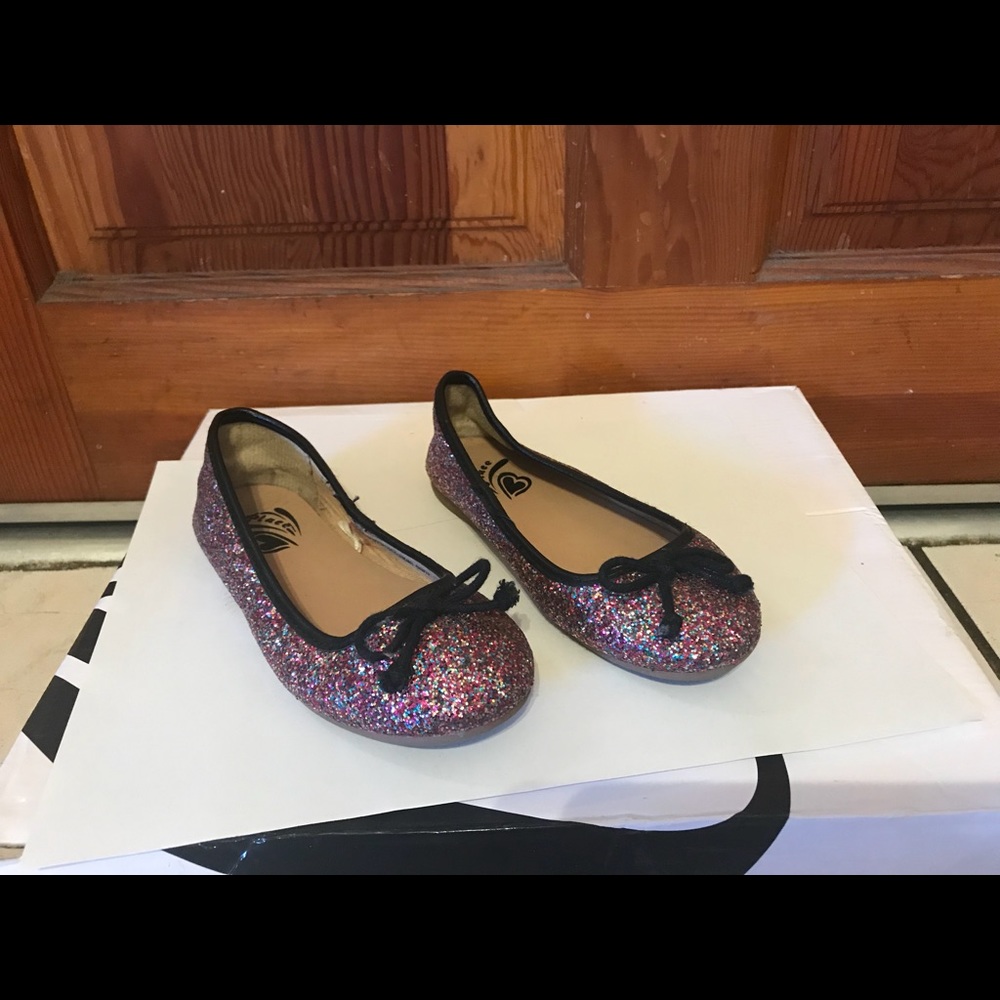 Children’s Place red and white glitter shoes
